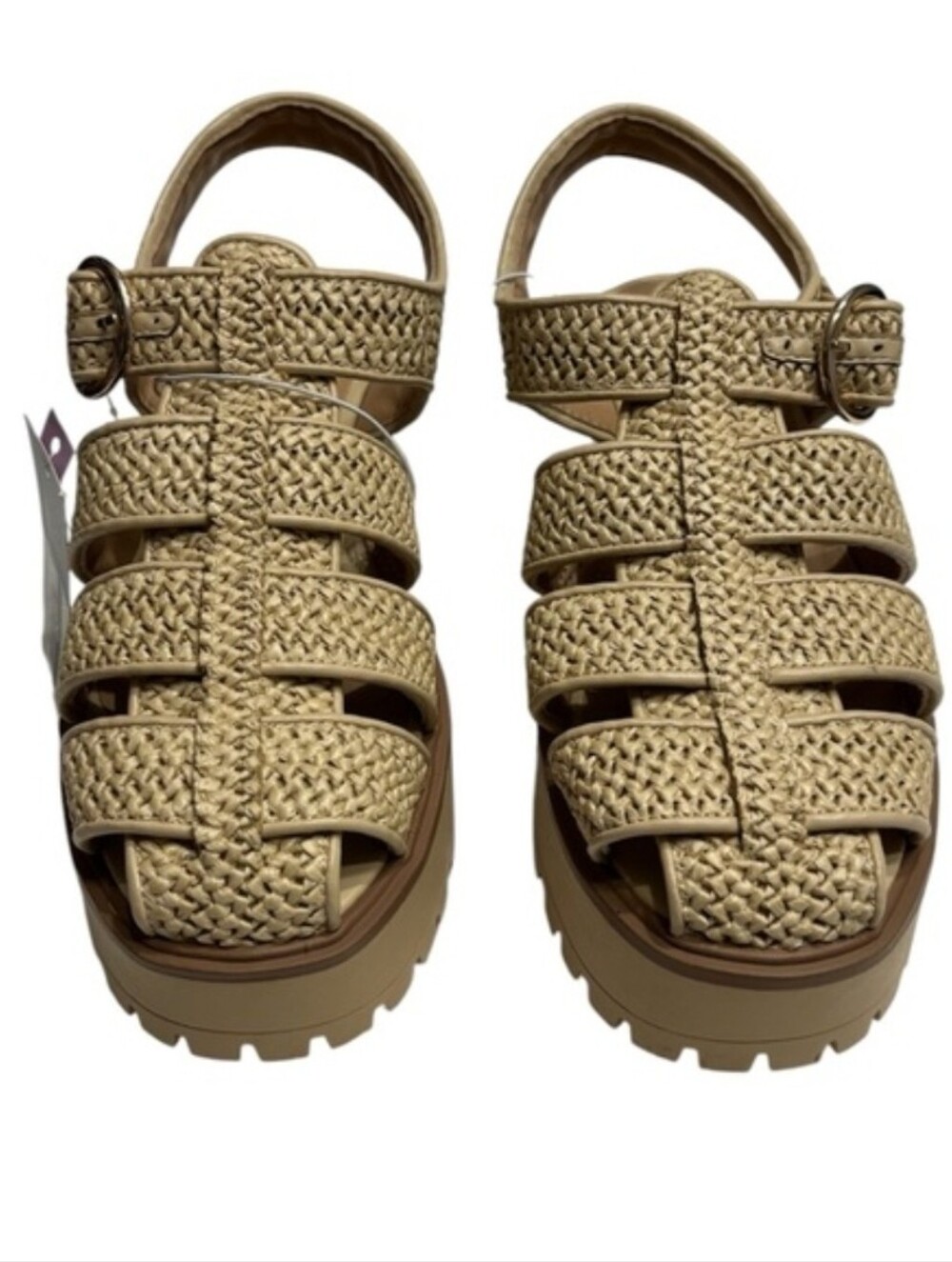 Wild Fable Women’s Elide Raffia Fisherman Platform Heels Color Tan Size 8.5